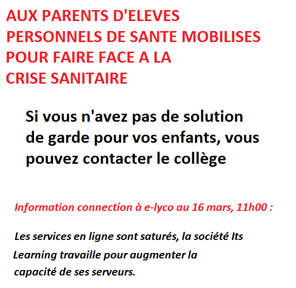 Informations de dernière minute